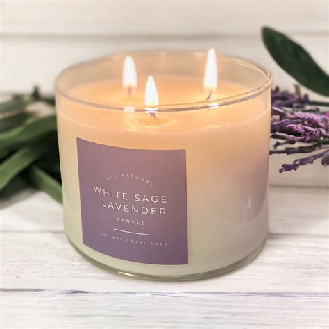 White Sage and Lavender Soy Wax Candle - Etsy
