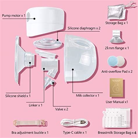 Wearable Electric Breast Pump Hands-Free Breastpump Portable ...