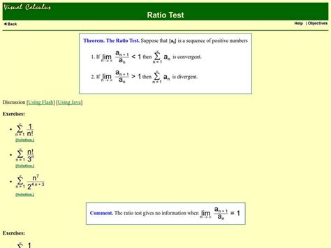 Image result for Ratio Test Calculus 2