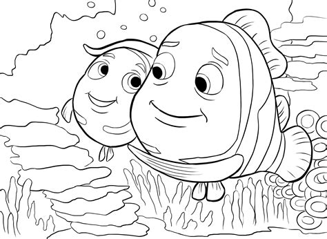 Finding Nemo Coloring Cute Fish - Coloring Pages