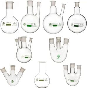 RAJAS Combo Pack of Single And Multi-Neck Boiling Flask, 500mL, Flat ...