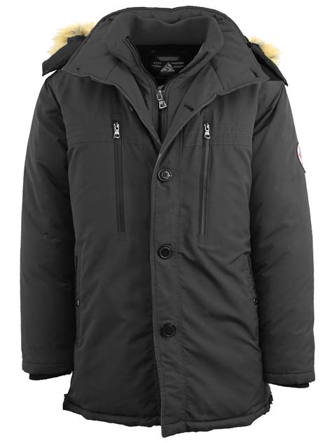 Men's Hevayweight Double Layer Hooded Long Parka Jacket - Walmart.com
