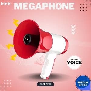 Clairbell Handheld Megaphone Loud Speaker Recorder & 1500mAh Battery ...