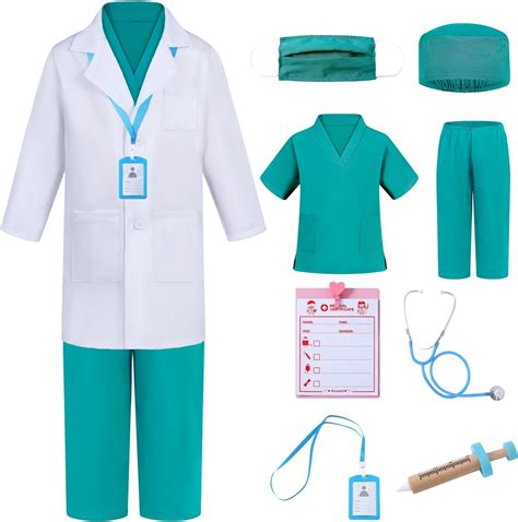 Aoiviss Kids Doctor Costume Set with Scrubs, Lab Coat, and India | Ubuy