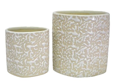 UrbanRoots Ceramic Planter Combo Set, White, Height- 6 Inch. Diameter ...