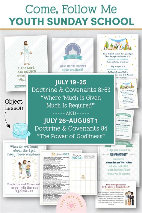 Youth Sunday School Come, Follow Me 2021 Printable Lesson Pack July 19 ...