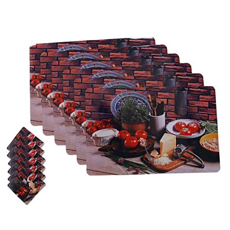 Kuber Industries Cream Basket Design PVC 6 Piece Dining Table Placemat ...
