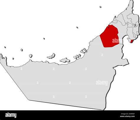 Map of United Arab Emirates with the provinces, Dubai is highlighted Stock Vector Image & Art ...
