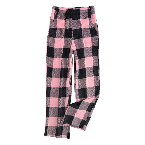 DENGDENG Womens Flannel Pajama Pants Petite Size Fuzzy Warm Fleece Pj ...