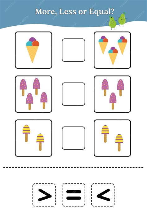 Más menos o igual juego educativo de matemáticas para niños diseño de ...