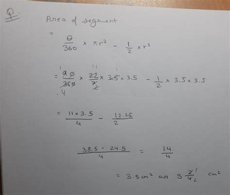 1. Find the area of a segment, the degree of measure of the ...