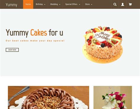 国外响应式网上预订蛋糕店商城模板html源码