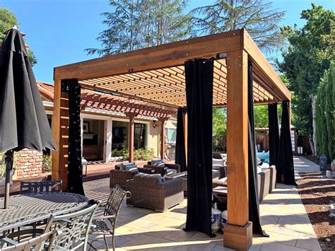 Modern Fat Timber Pergola, Custom Made from Redwood | Modern pergola ...