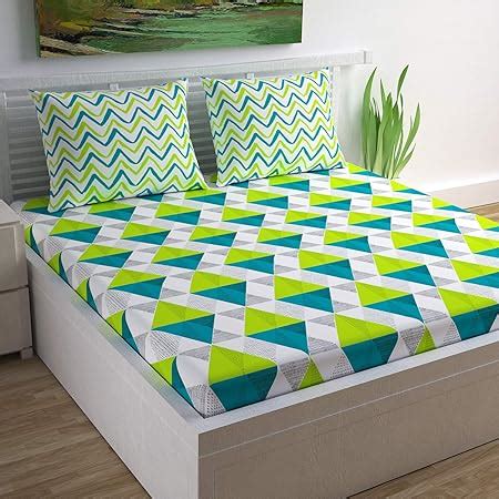 Divine Casa 100% Cotton Geometric Print Mix N Match Bedsheet for Double ...