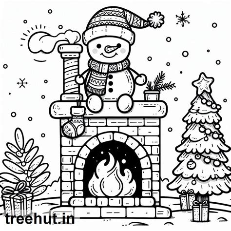 Christmas Chimney Coloring Pages