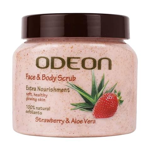 ODEON Strawberry & Aloe Vera Face and Body Scrub (300ml) | Scrub for ...