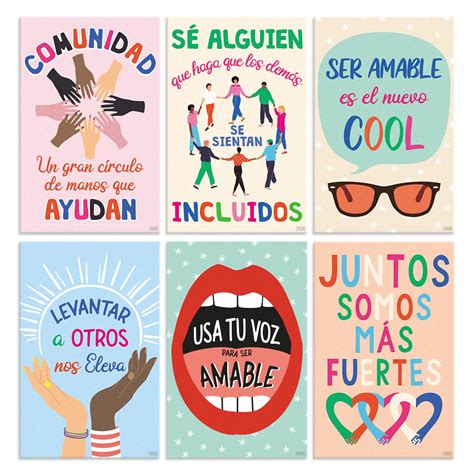 S&O Set of 6 Kindness Spanish Classroom Posters - Spanish Classroom ...