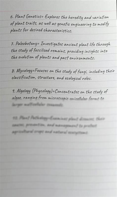 SOLUTION: Branches of botany - Studypool