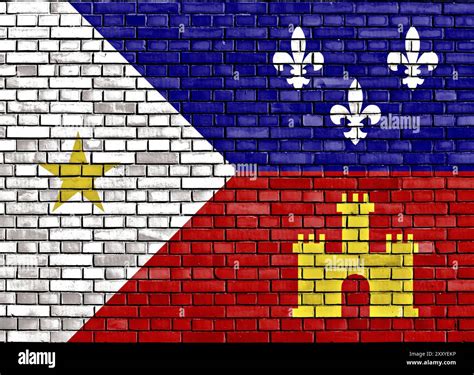 Flag of Acadiana painted on brick wall Stock Photo - Alamy