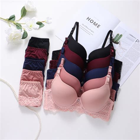 (Pack of 6) Women's Lightly Padded Wire Free Bra Panty Perfect Lingeri