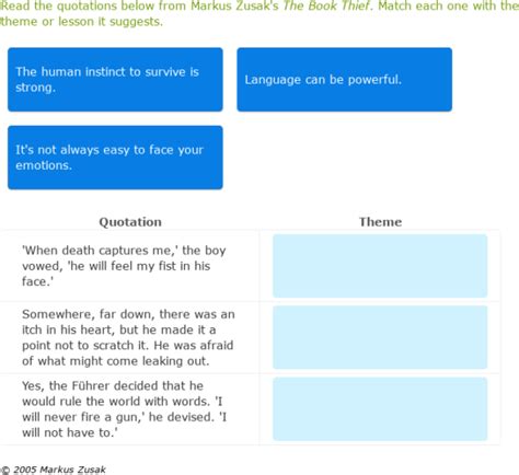 IXL - Match the quotations with their themes (Class IX English practice)