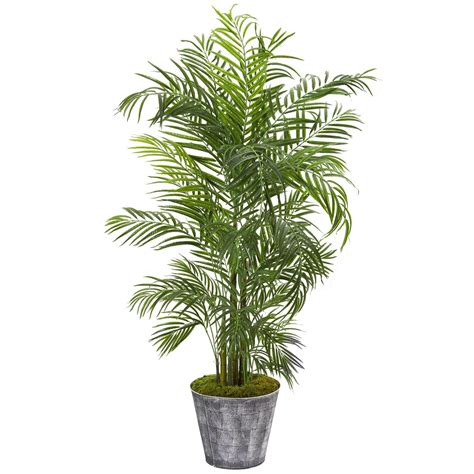 63” Areca Palm Artificial Tree in Decorative Planter UV Resistant ...