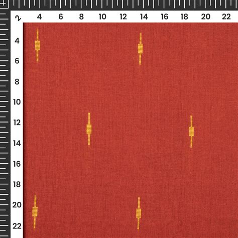 Exclusive Burnt Umber Dobby Butta Pure Handloom Cotton Slub Fabric ...