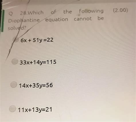 1. Which of the following Diophantine equations cannot be solved ...