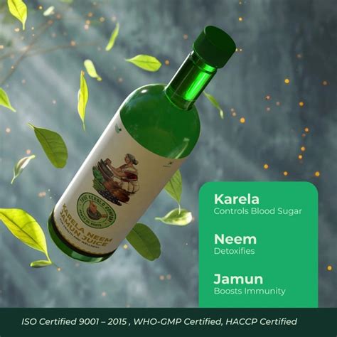 True Kerala Company Karela Neem Jamun Juice – 500ml, Supports Blood ...