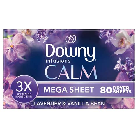 Downy Infusions CALM Mega Dryer Sheets Laundry Fabric Softener ...
