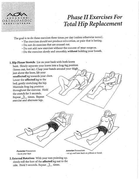 Printable Posterior Hip Precautions