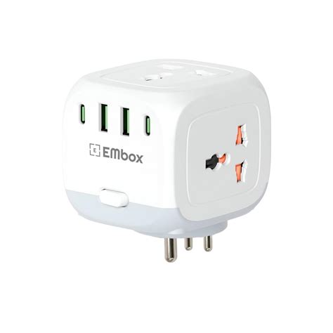 EMBOX Multi Plug Socket with Type C Port Master Switch-Cordless ...