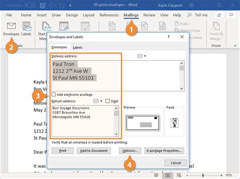 Image result for How to Print Address On Envelope Using Word