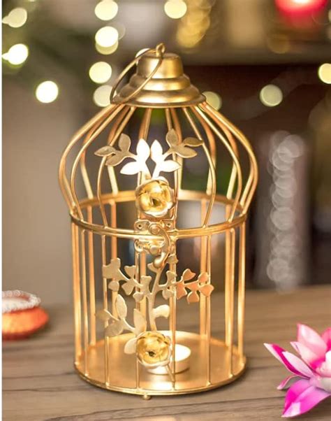 CROWN HANDICRAFTS Gold Bird CAGE Small : Amazon.in: Pet Supplies