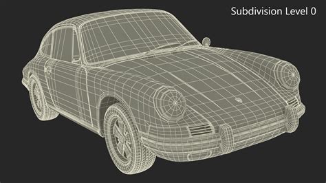 3D White Porsche 911 1968 Simplified model | 3D Molier International
