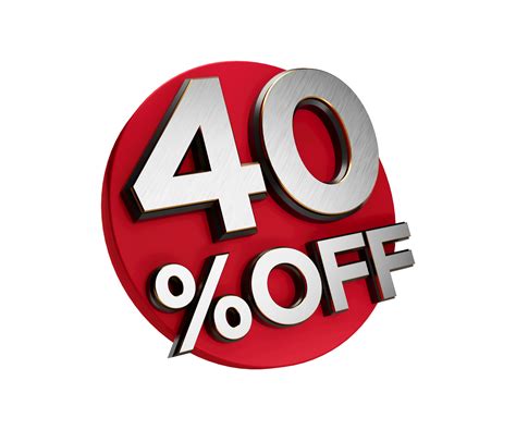 40 Percent off 3d Sign , Special Offer 40 percent Discount Tag flash ...