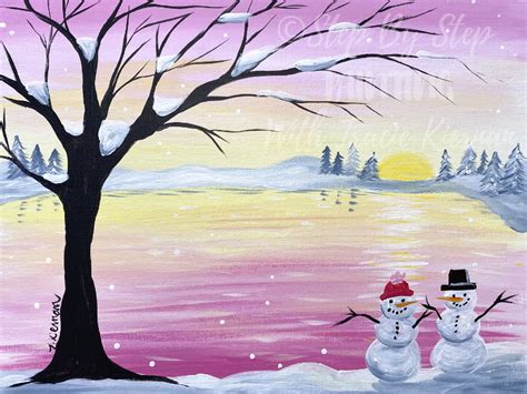 Image result for Easy Acrylic Winter Scene Tutorial