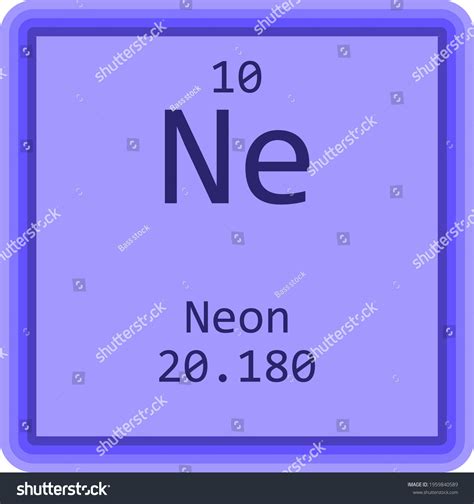 Neon Periodic Table Square Ne Neon Chemical Element Periodic Table
