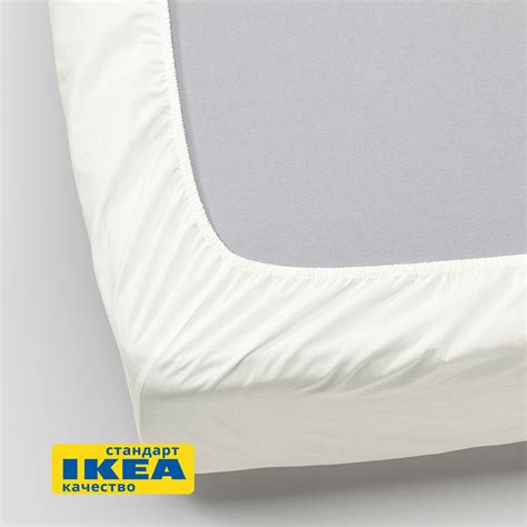 Простыня на резинке 160x200, белая, поплин, ViGrand УЛЬВИДОРО (ИКЕА ...