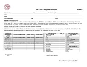 Fillable Online ocps 2014-2015 Registration Form Grade 7 Student Name ...