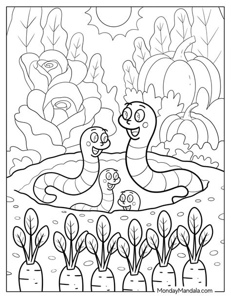 20 Worm Coloring Pages (Free PDF Printables)