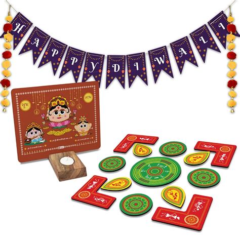 Indigifts Diwali Gift Hampers - Happy Diwali Banner, Laxmi Ganesh Diya ...