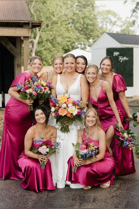 Wild flower wedding | Magenta wedding, Fuschia wedding, Fuchsia bridesmaid dresses