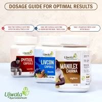UJWALA AYURVEDASHRAM Pymol + Livcon Capsule & Manulex Churna pack of 3 ...