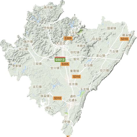 重庆城区高清地形地图,重庆城区高清谷歌地形地图