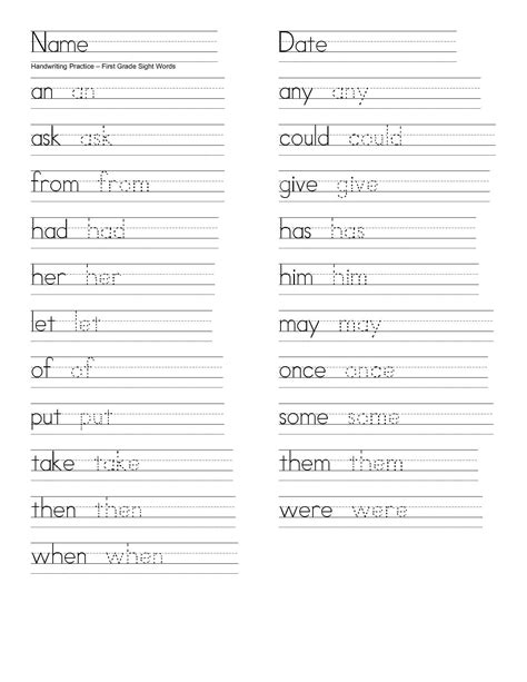 Image result for First Grade Printable Handwriting Worksheets