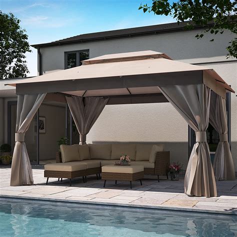 Amazon.com : LAUSAINT HOME Outdoor Patio Gazebo 10'x13' with Expansion ...