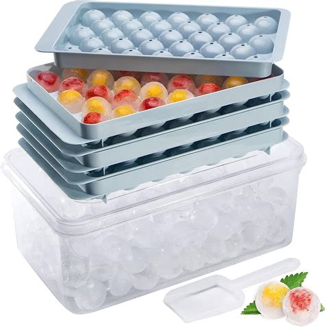 Amazon.com: Ice Cube Tray, Round Ice Cube Trays for Freezer with Lid ...