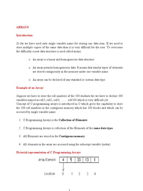 Image result for Array in C Programming Examples PDF