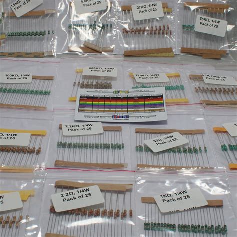 Buy Lalitha Assorted Resistor Kit - 500 Pieces, 20 Values, 1/4 Watt, 5% ...